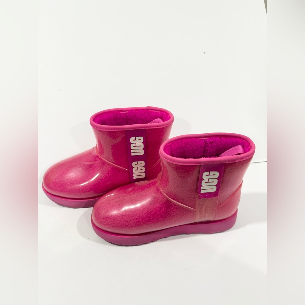 UGG Pink Clear Mini Boots Women’s 7 Waterproof Shearling Cozy Winter - Picture 10 of 14